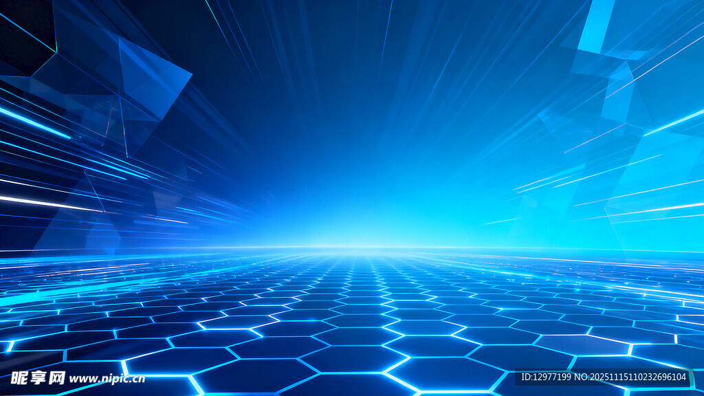 科技感蓝色未来数字空间
