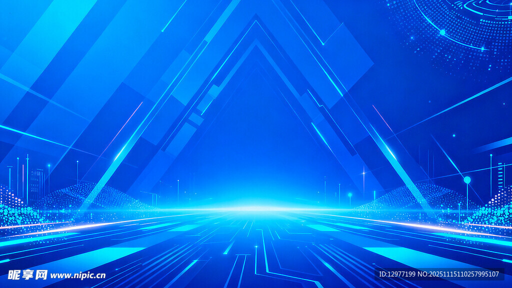 蓝色科技感未来空间背景