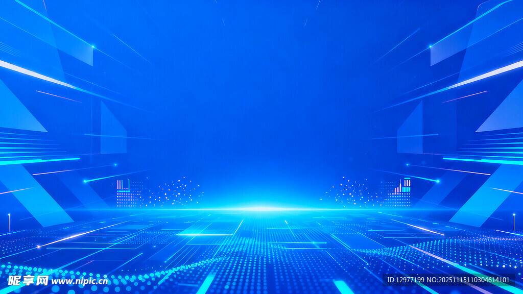 科技感蓝色虚拟数字场景