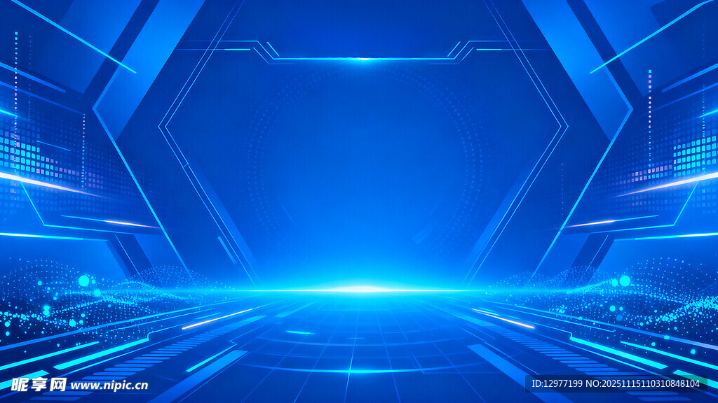 蓝色科技感未来空间场景
