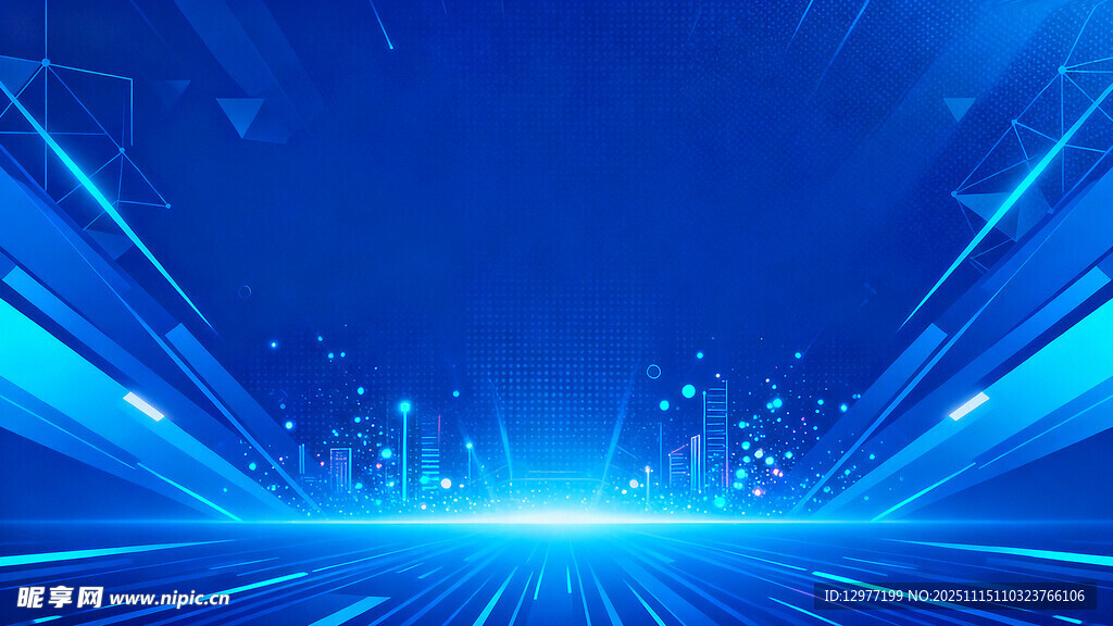 蓝色科技光线背景图