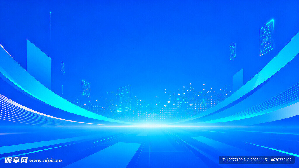 蓝色科技风抽象背景图