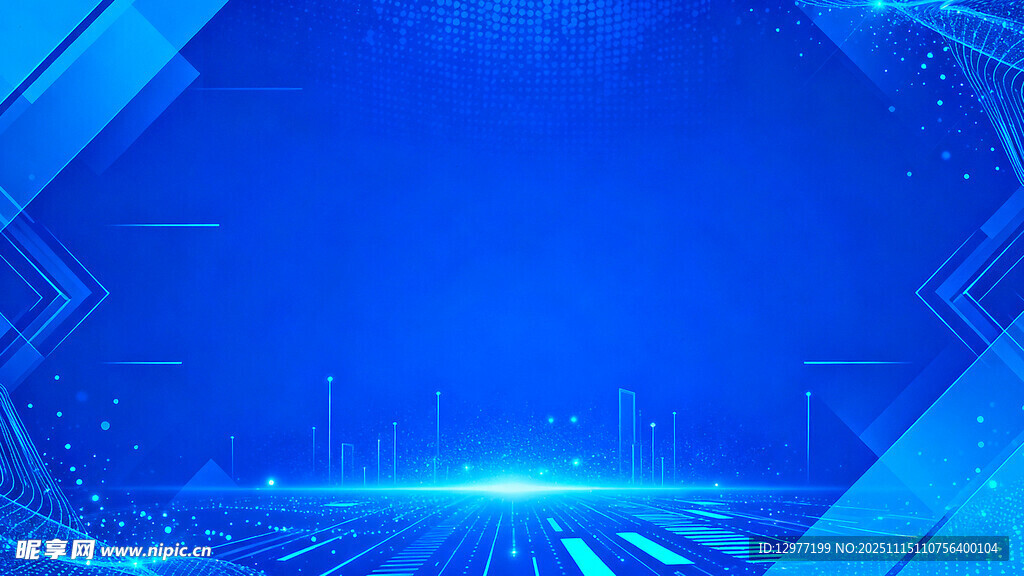 蓝色科技风几何线条背景