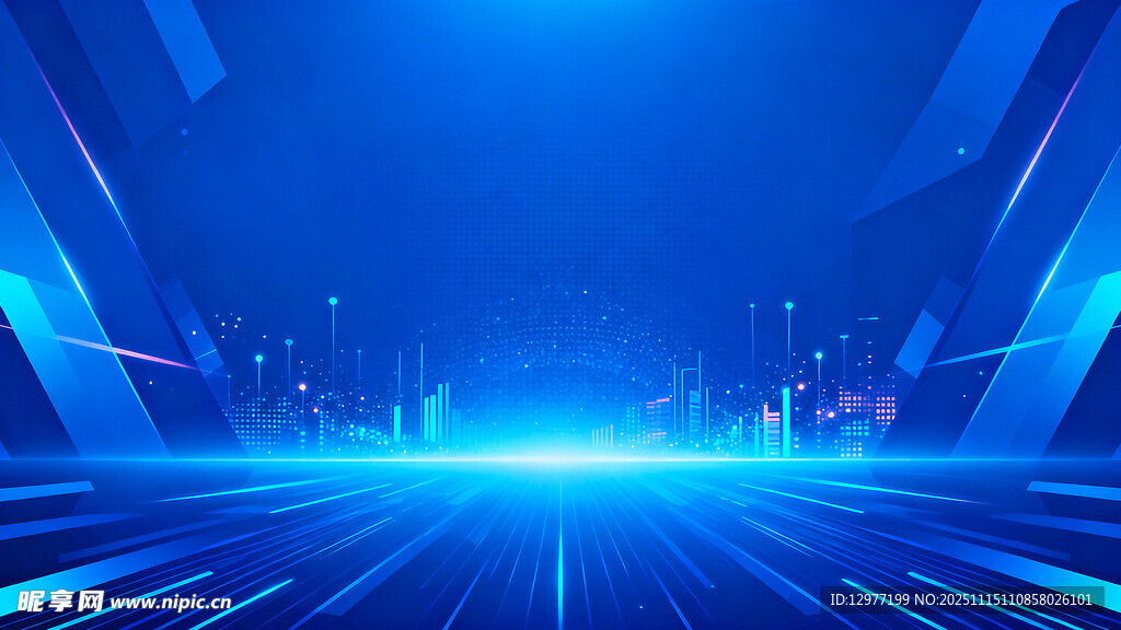 蓝色科技感未来空间场景