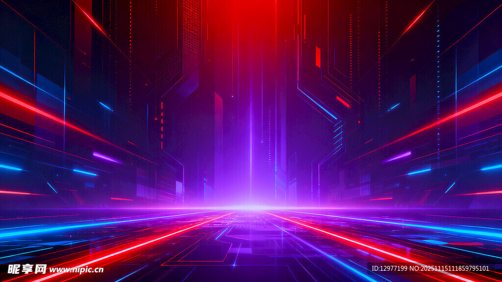 炫彩霓虹科幻未来空间