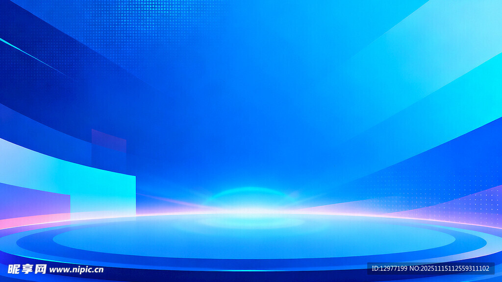 蓝色科技风舞台背景