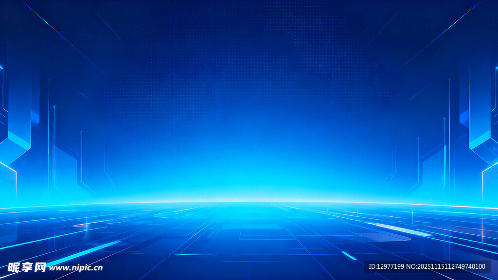 蓝色科技感舞台背景