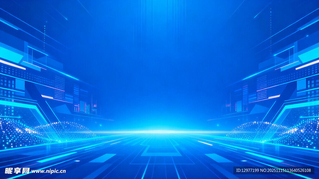 科技感蓝色未来感数字背景
