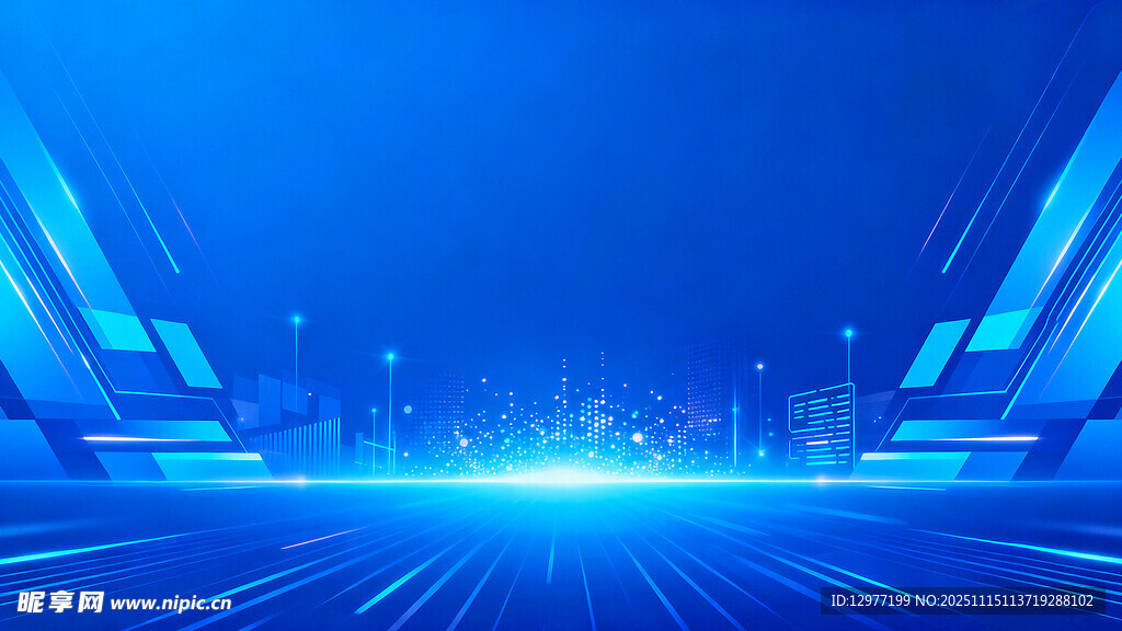 科技感蓝色未来空间背景