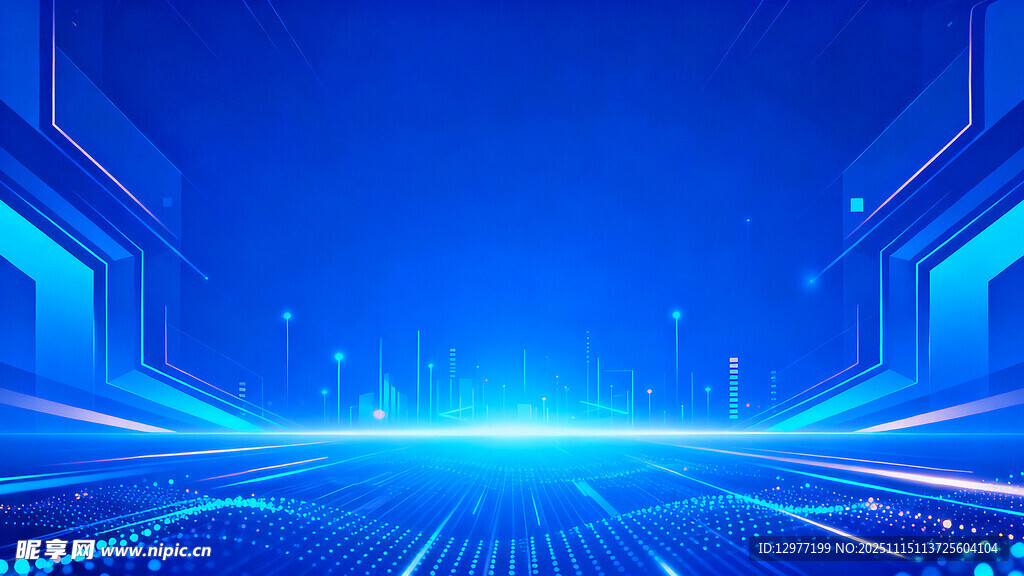 科技感蓝色未来空间场景