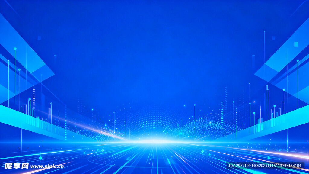 科技感蓝色未来感光线背景