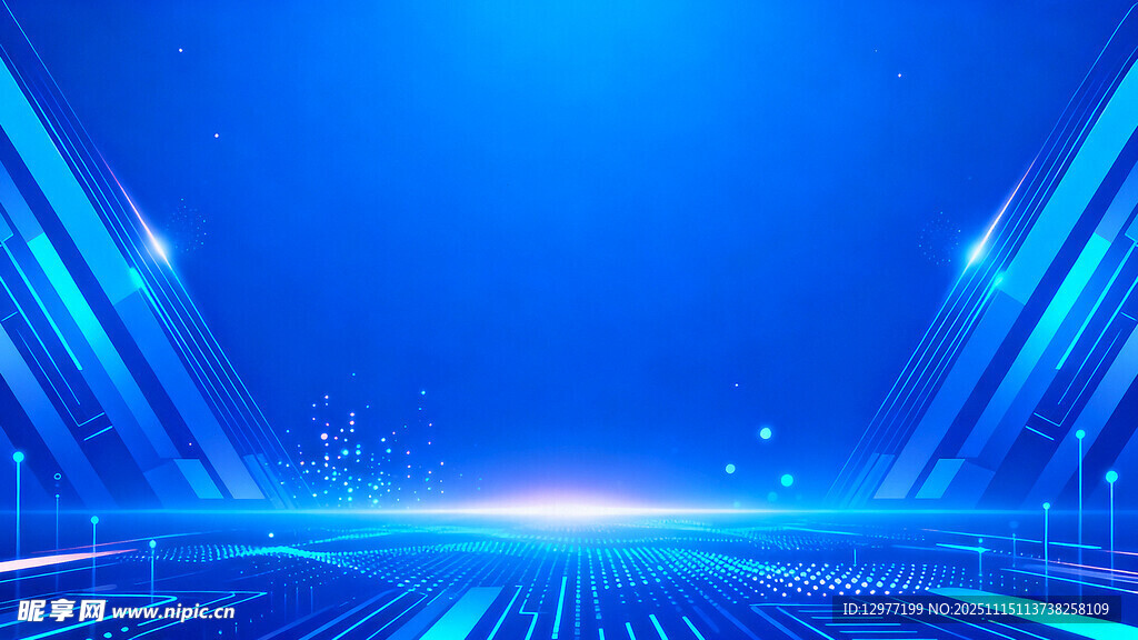 蓝色科技感未来空间场景
