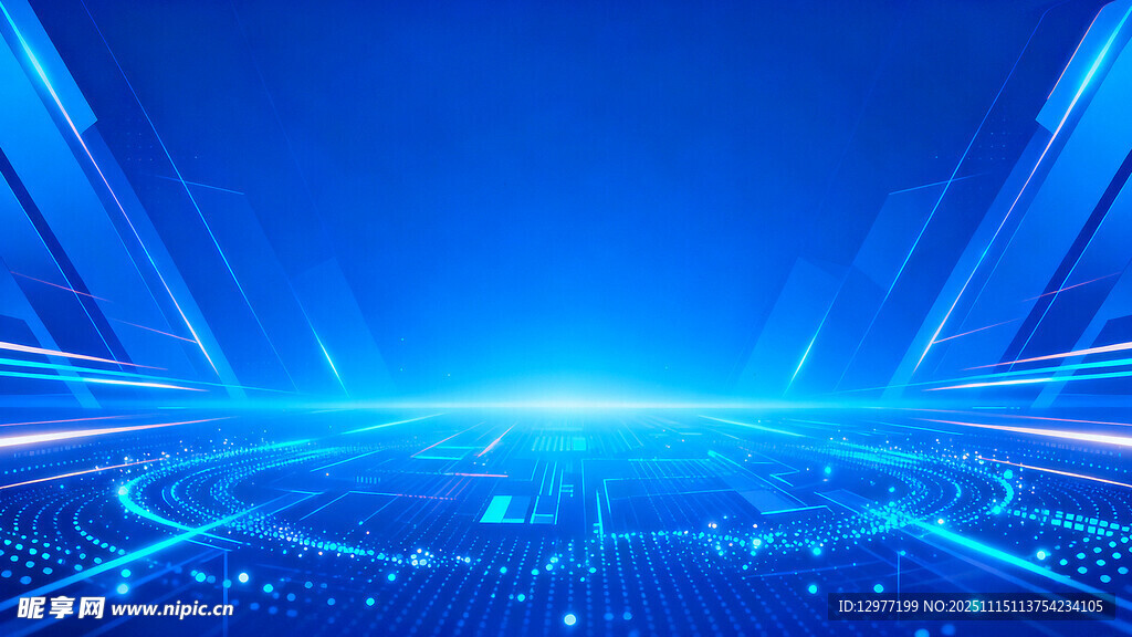 科技感蓝色未来感光线背景