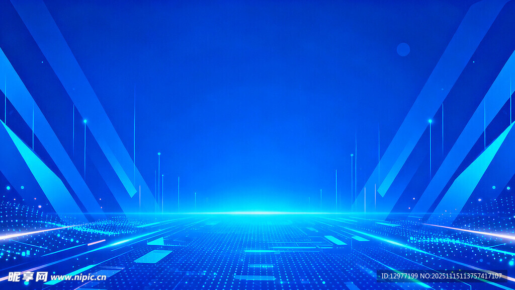 蓝色科技感未来空间场景