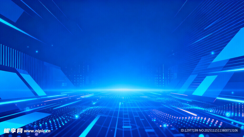 科技感蓝色未来数字场景