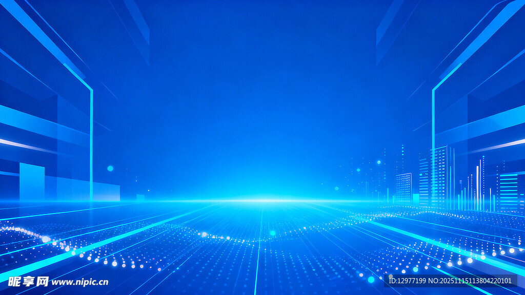 科技感蓝色未来空间场景