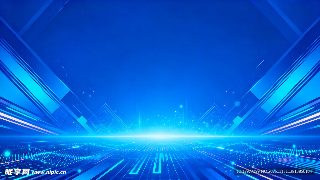 蓝色科技感光线背景画面