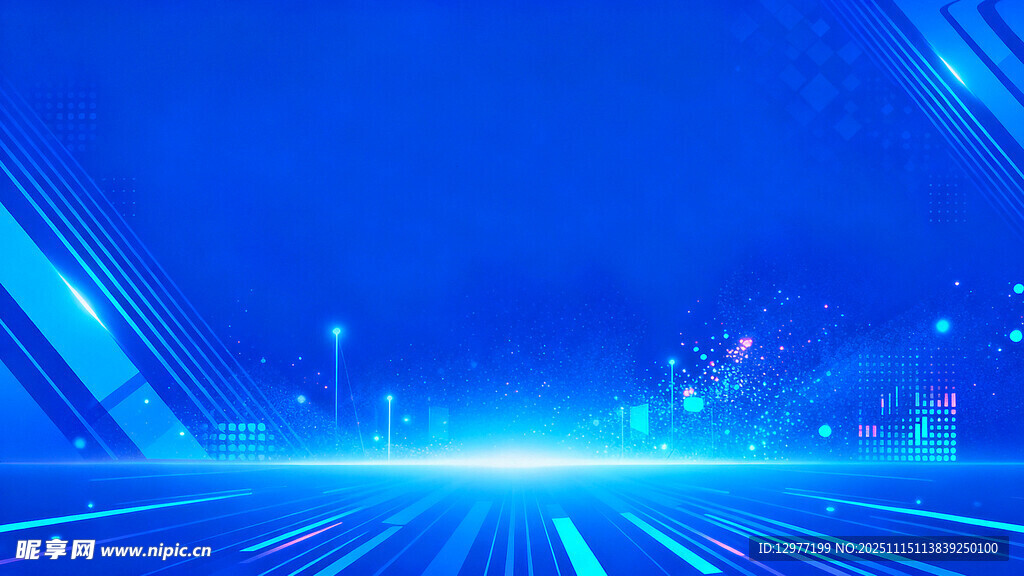 蓝色科技感未来空间场景