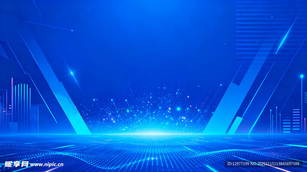 科技感蓝色未来场景背景
