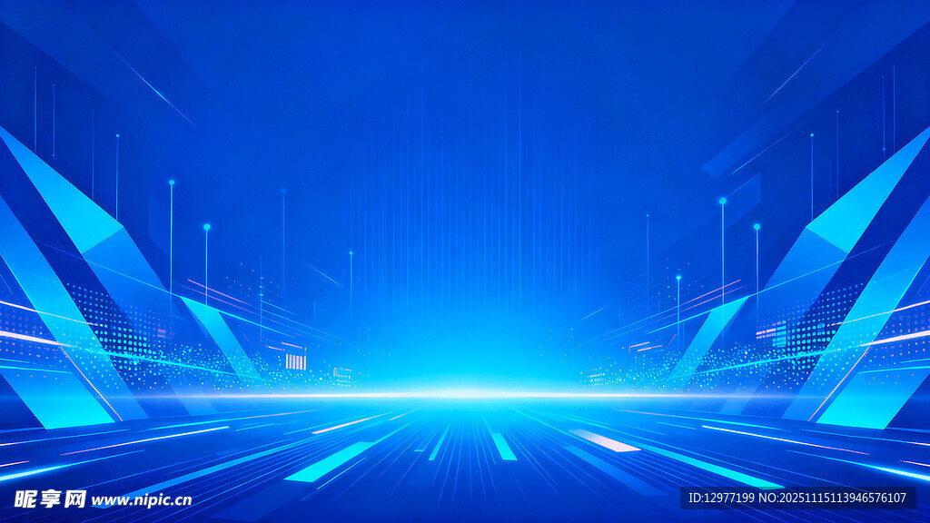 未来感科技风蓝色场景画面