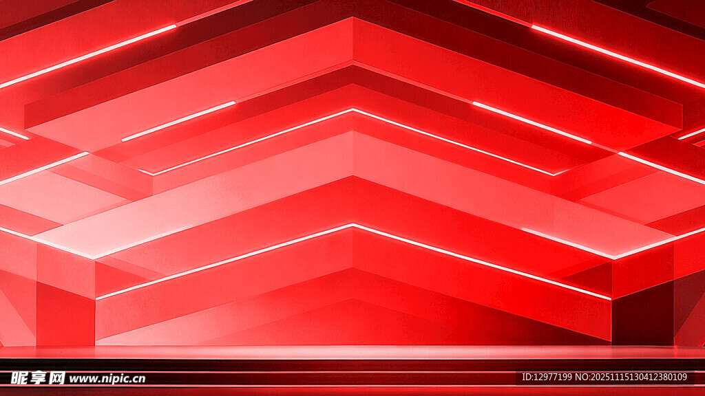红色几何立体炫酷背景