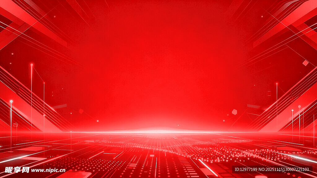 红色科技风未来感背景图
