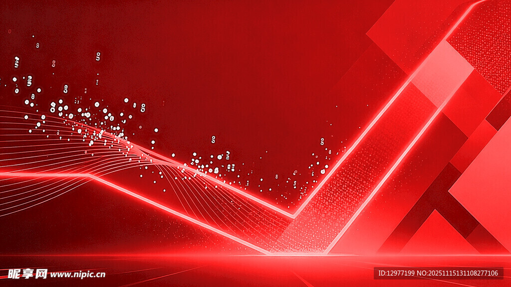 红色动感线条对勾图案