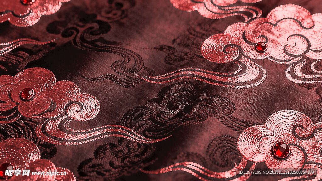 中式云纹花卉复古图案