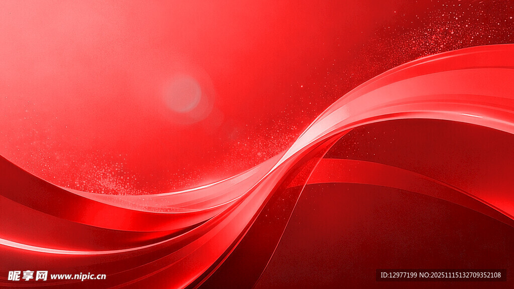 红色动感波浪背景图