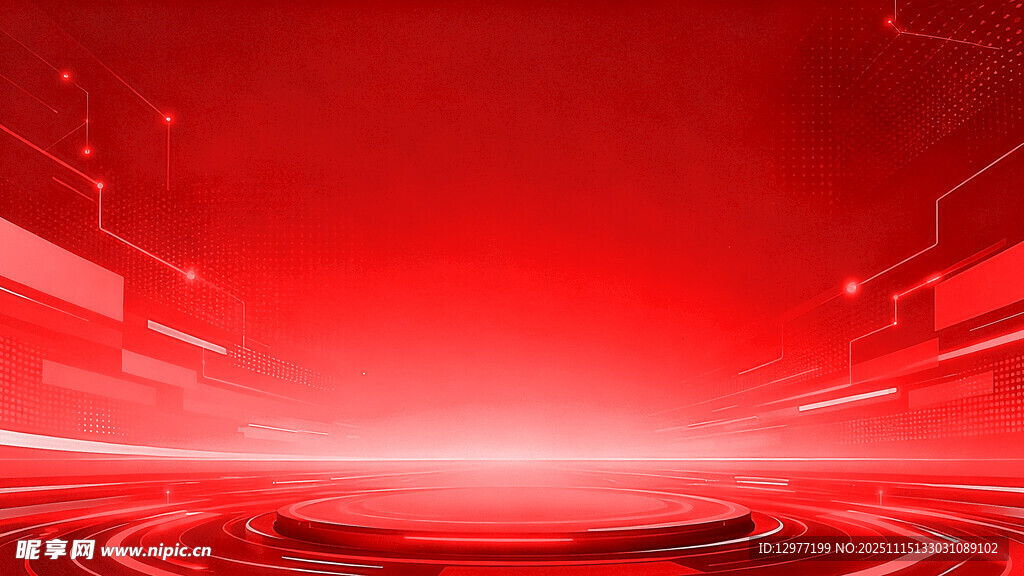 红色科技风舞台背景图