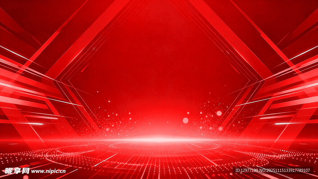 红色炫酷科技感背景图