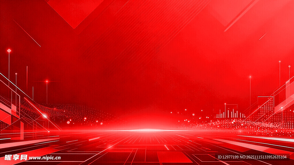 红色科技风未来感背景图