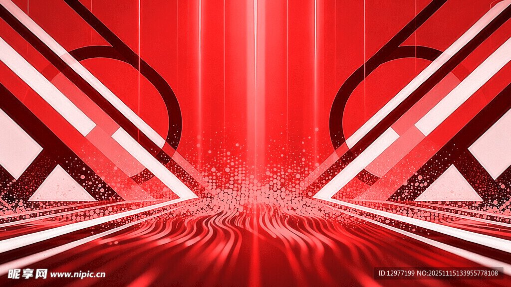 红色炫酷科技感舞台背景