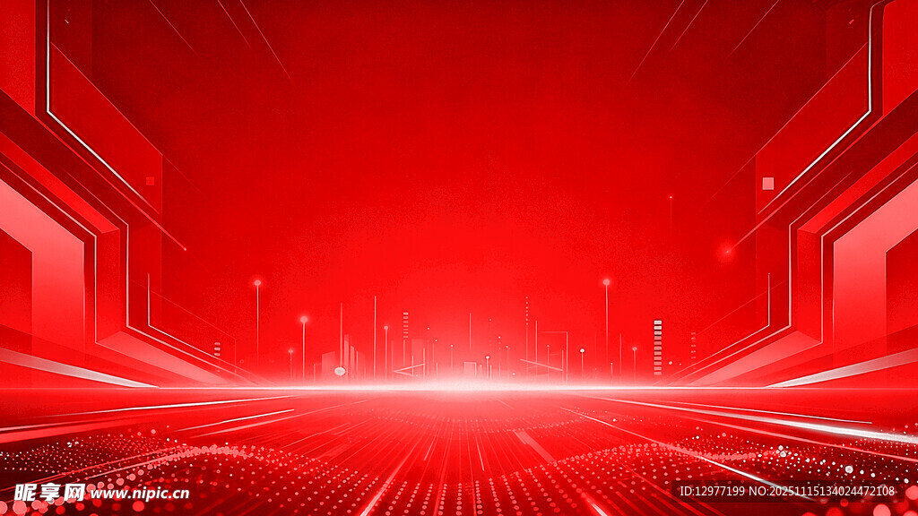 红色科技风未来感背景图