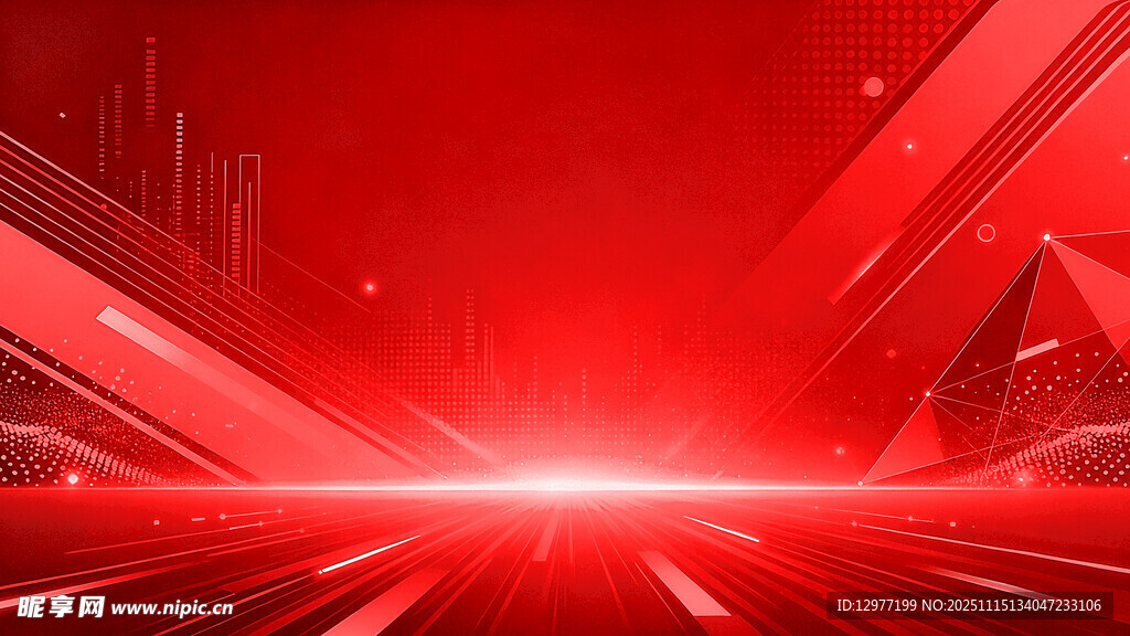 红色科技风未来感背景画面