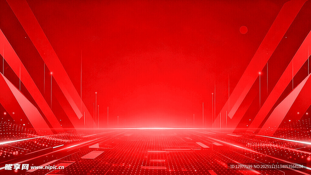 红色科技风舞台背景