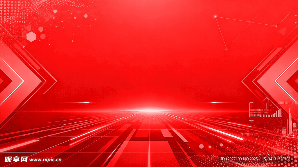 红色科技风舞台背景