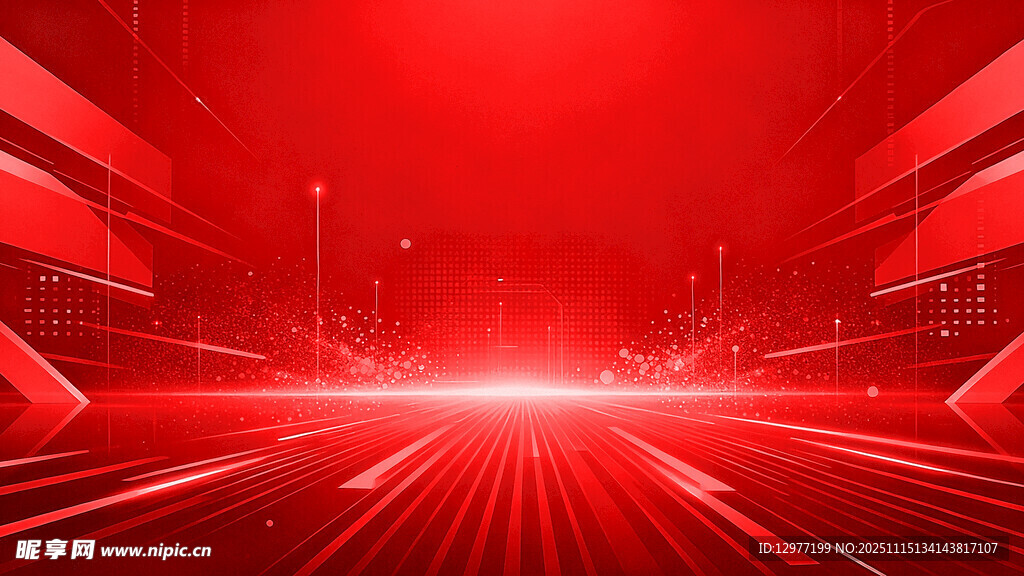 红色科技风未来感背景
