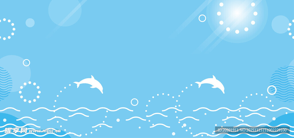 海洋海豚与阳光