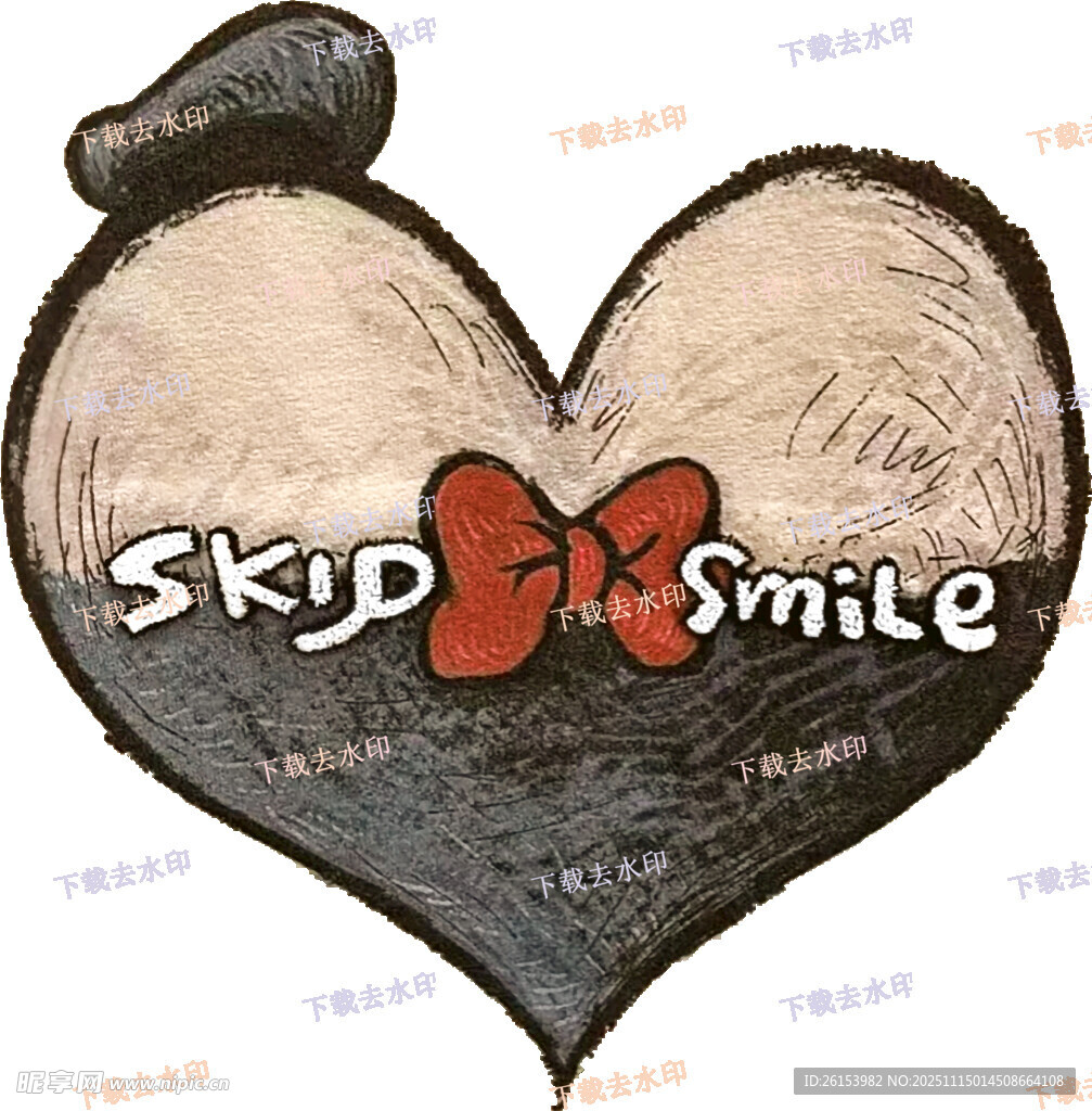 心形指纹图案白墨 直喷 烫画