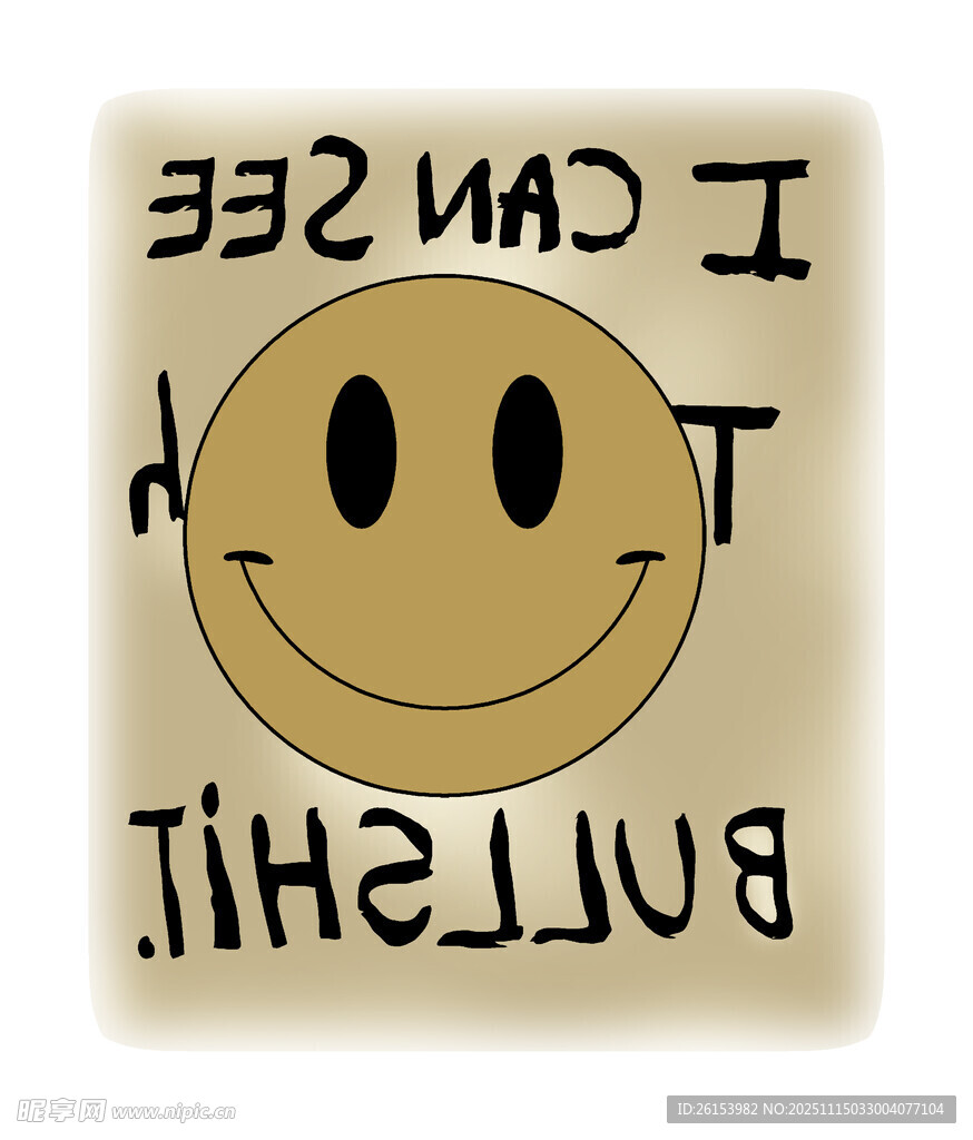 笑脸图案与文字装饰设计 白墨 