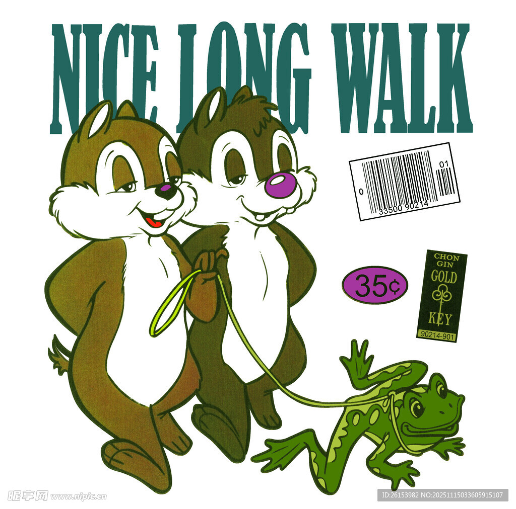 两只松鼠与青蛙的趣味场景 白墨