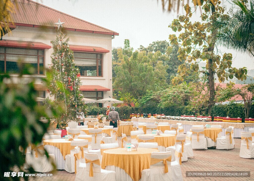 户外庭院宴会布置场景