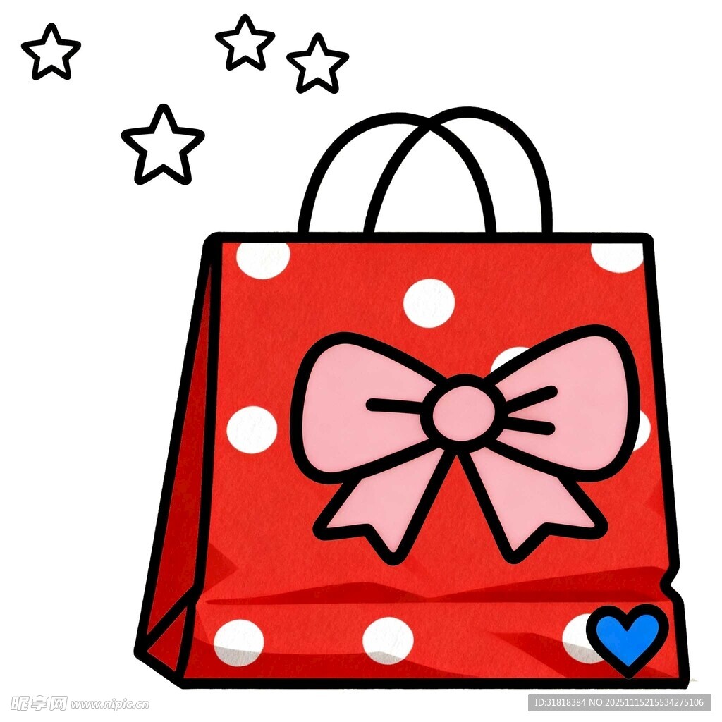 红色波点礼盒袋子