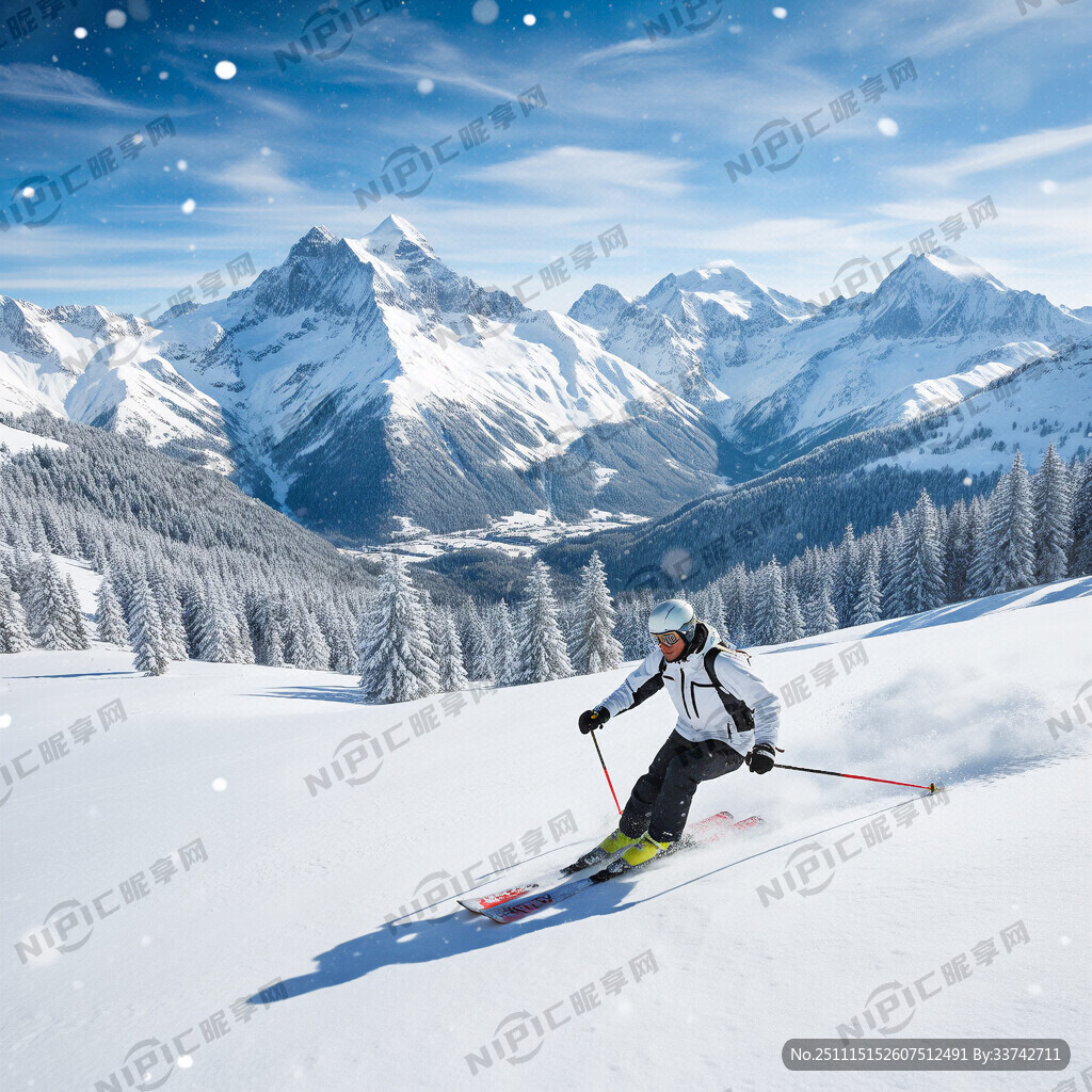 做一张彩页 冬季滑雪的