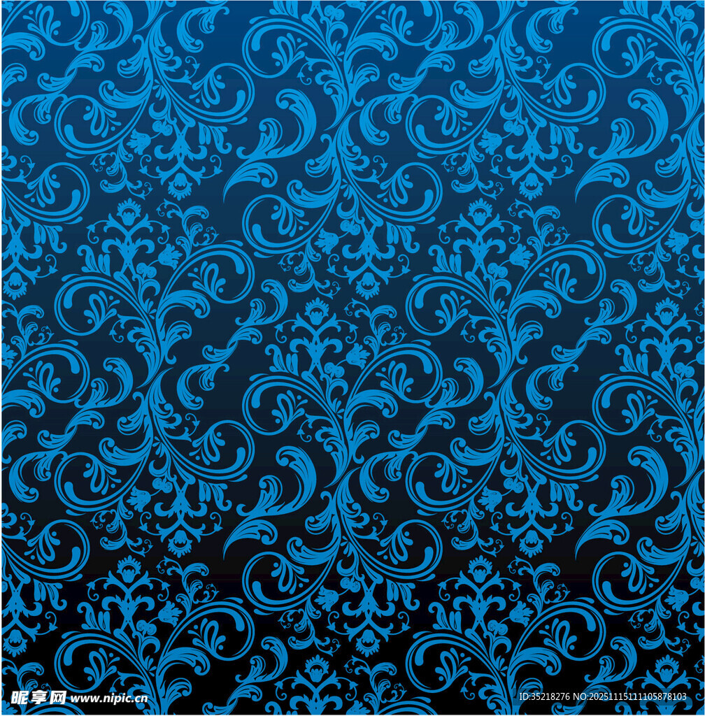 蓝色螺旋花纹图案背景