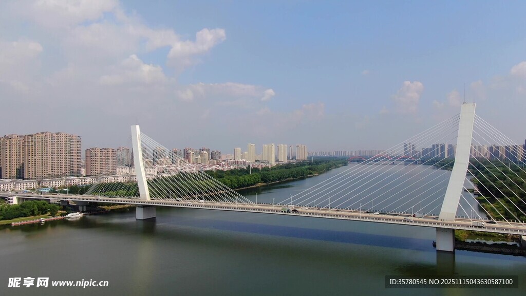 城市跨江大桥风景