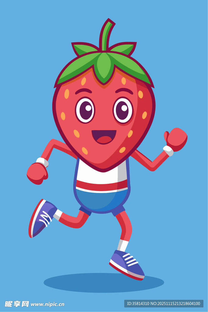 奔跑的草莓卡通形象
