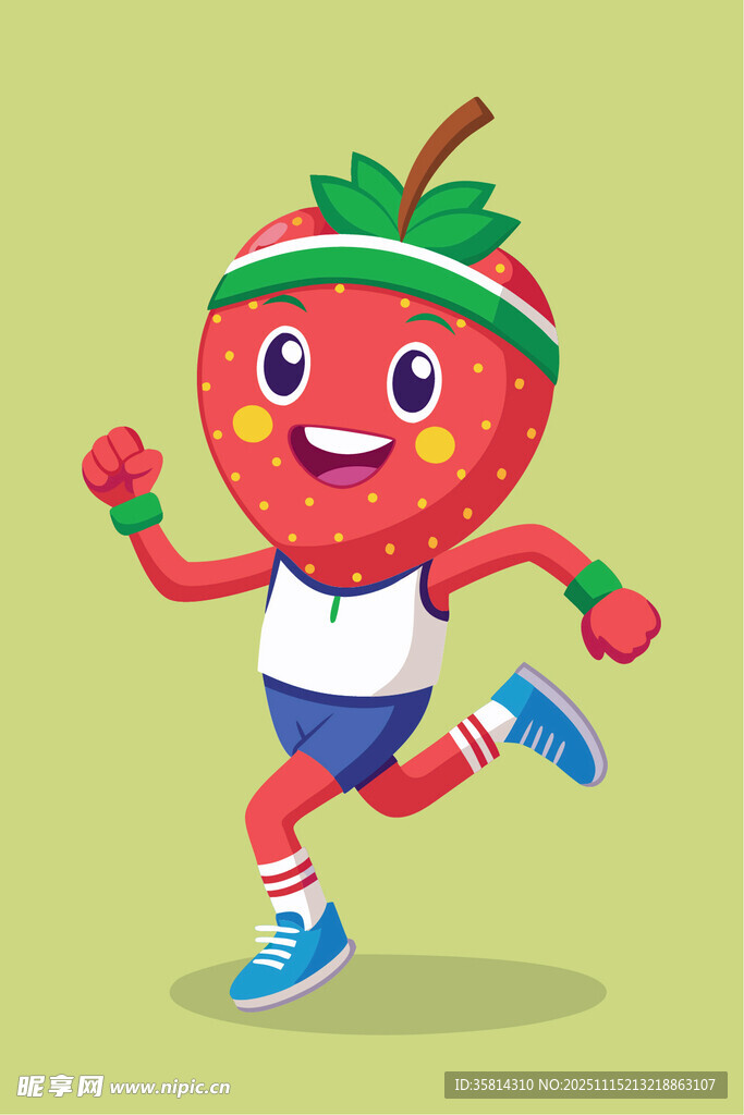 奔跑的草莓卡通形象