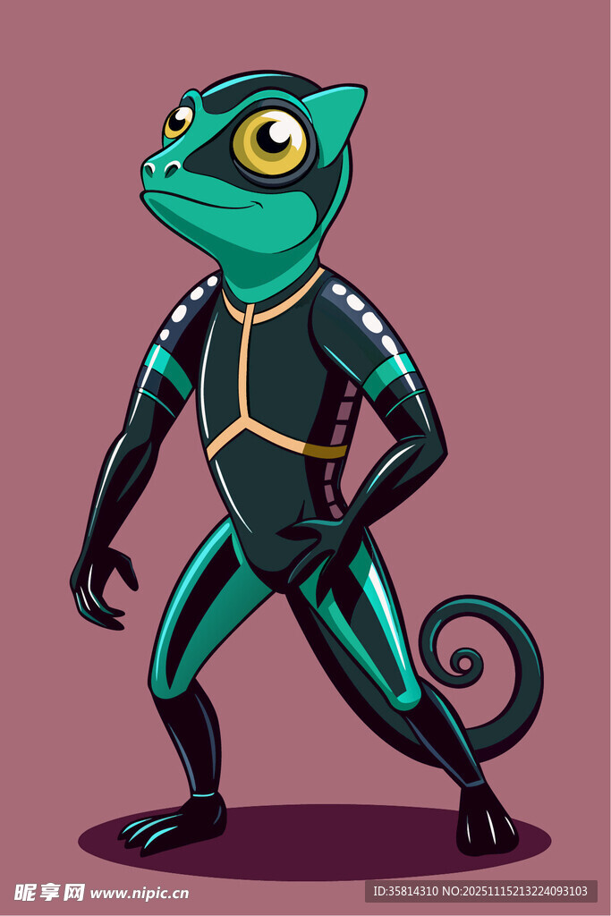绿色变色龙超级英雄形象